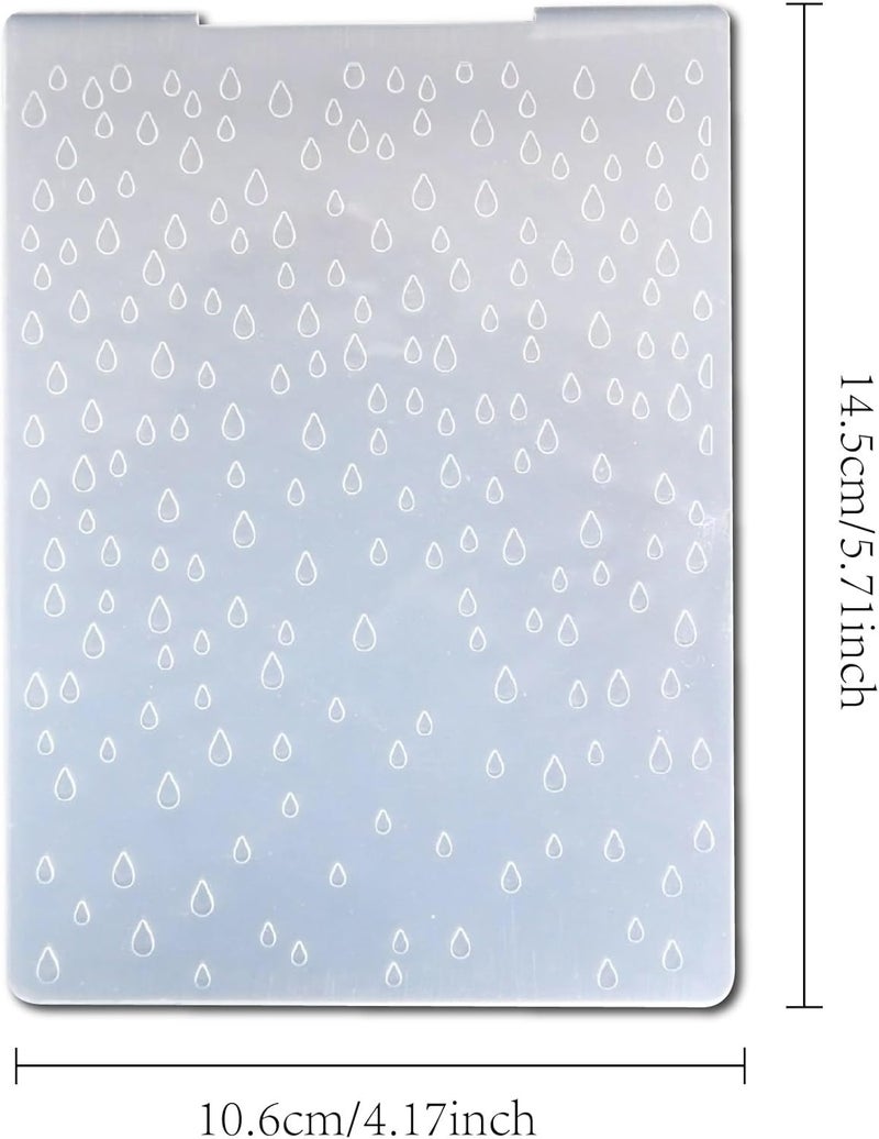 Arbuya Raindrops Plastic Embossing Folders for Card Making Raindrop Textured Embossing Folder for Scrapbooking Pages Paper Crafting Clay Decoration - Image 4
